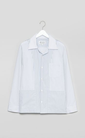 ストライプオープンカラーシャツ