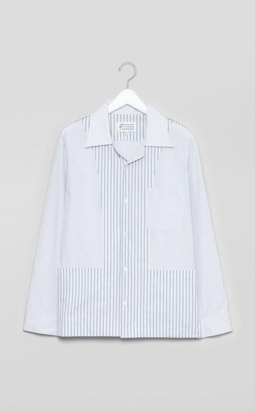 ストライプオープンカラーシャツ