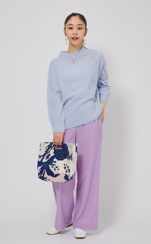 フラワージャガードファブリックバッグ