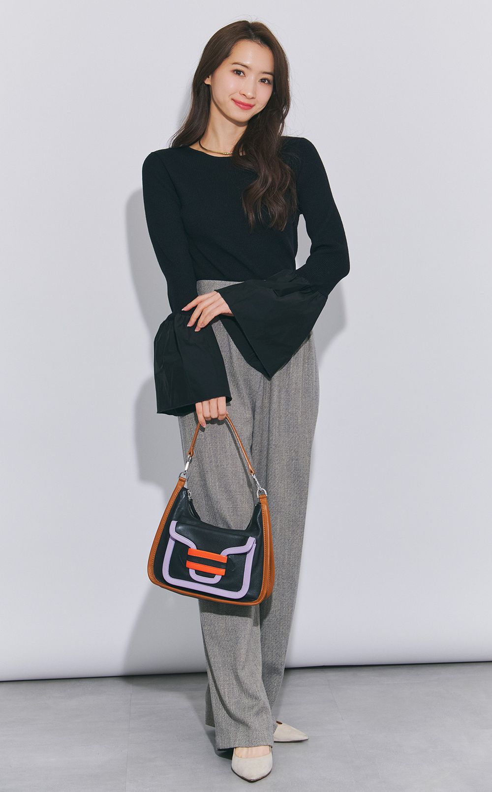 タフタスリーブニットプルオーバー