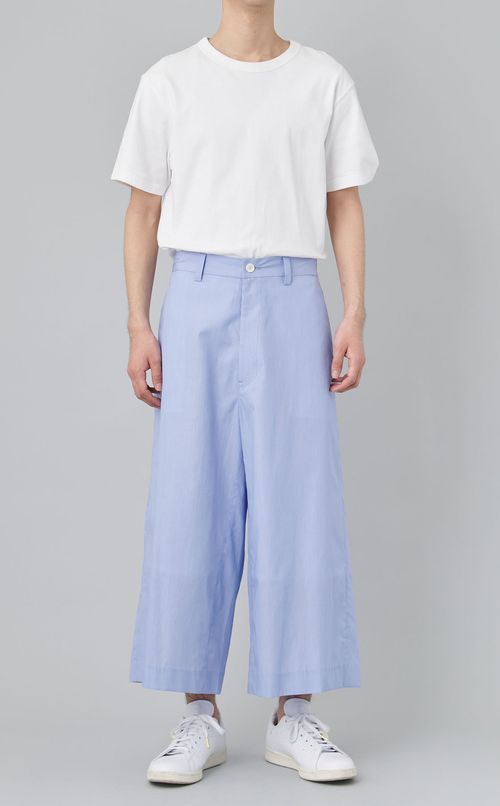 ピンストライプクロップドパンツ