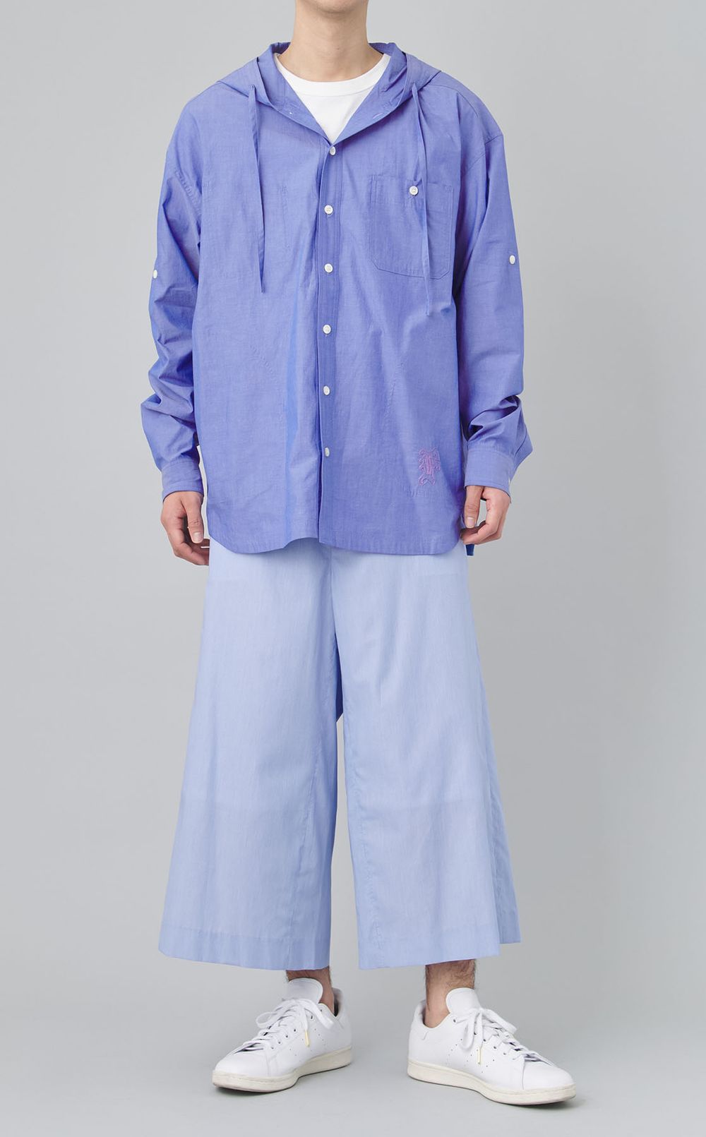 ピンストライプクロップドパンツ