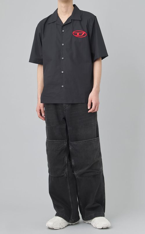 ニーポケットルーズデニムパンツ