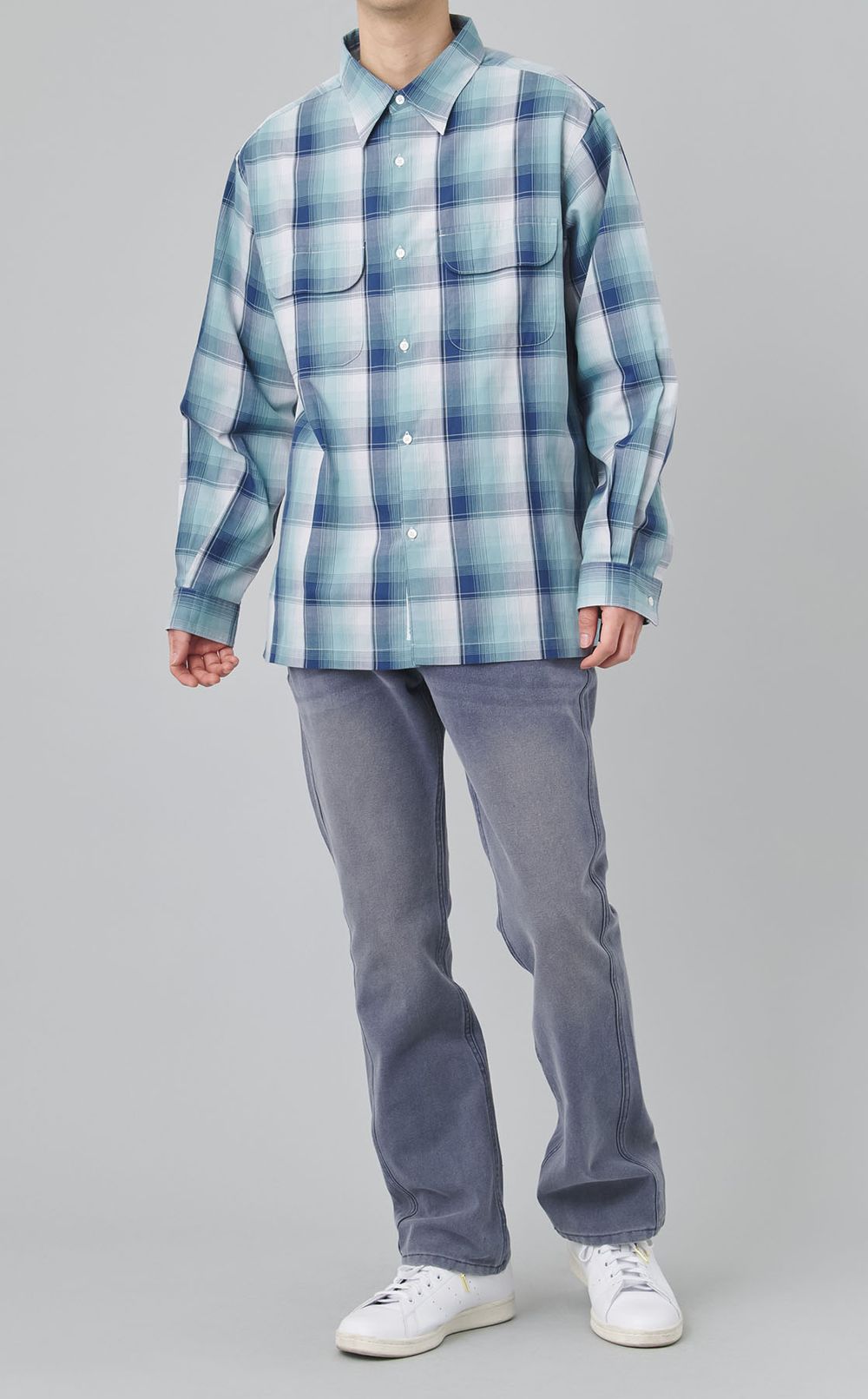 レギュラーカラーチェックシャツ