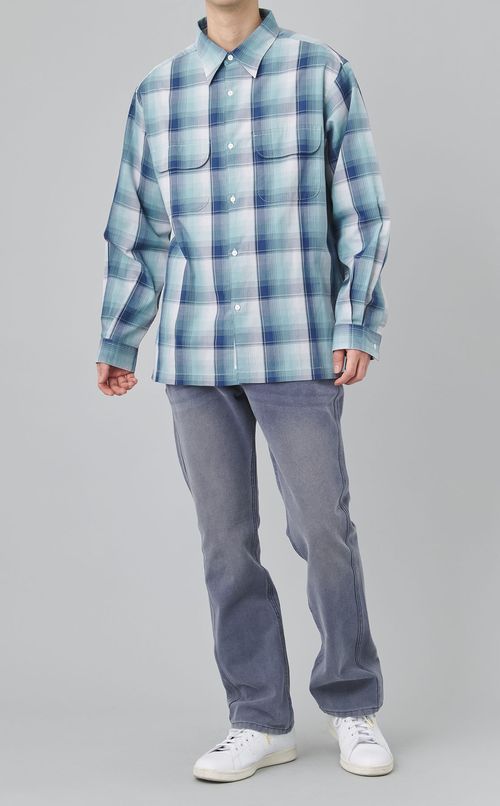 レギュラーカラーチェックシャツ