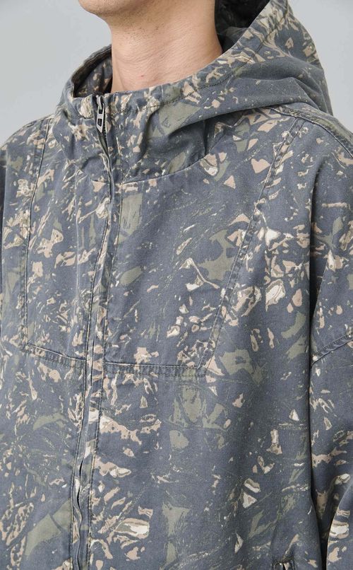 ツリーカモプリントフードブルゾン