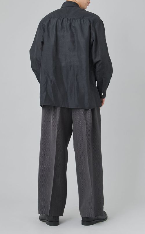 ポリエステルリネンジゴロシャツ