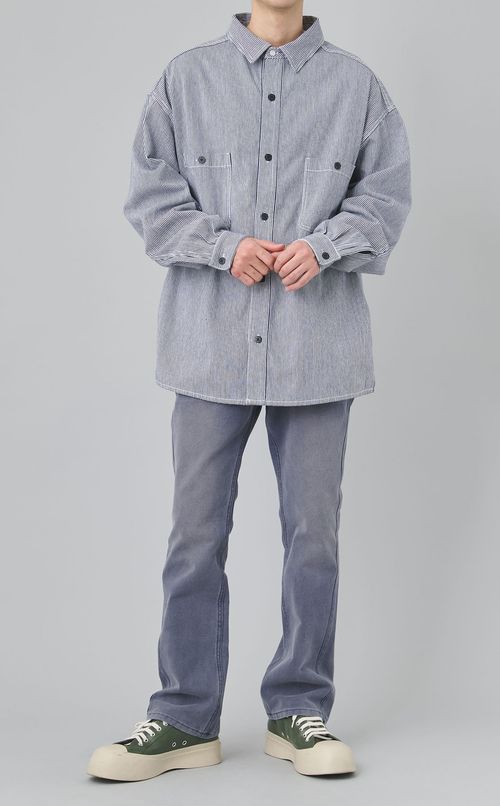 ヒッコリーストライプワークシャツ