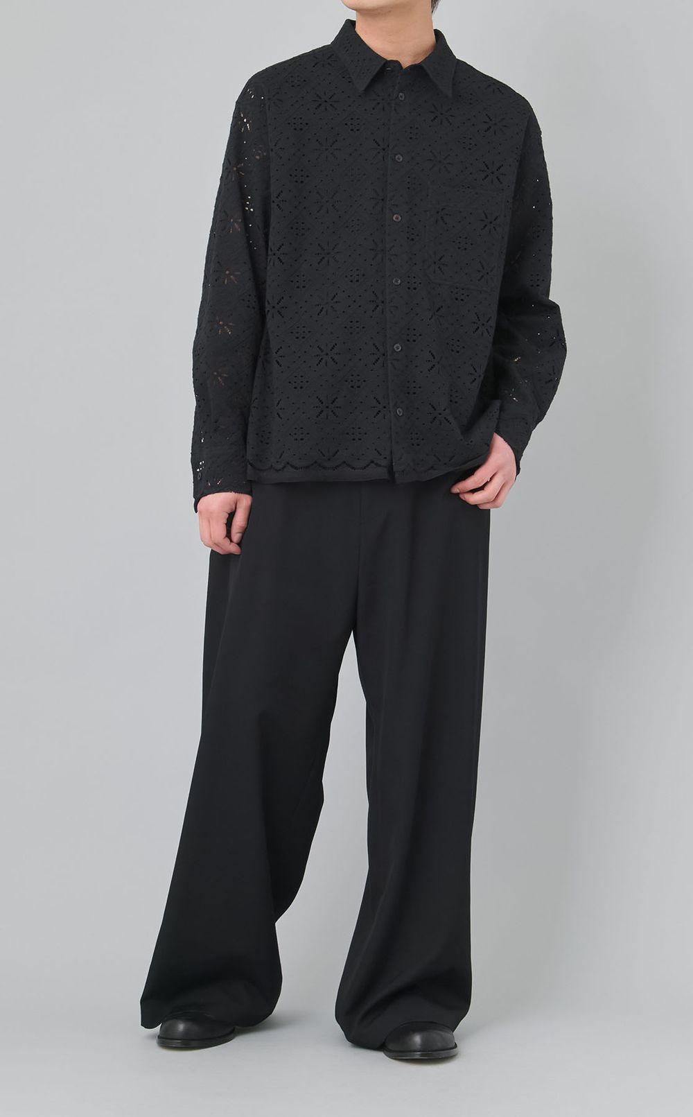 コットンレースシャツ