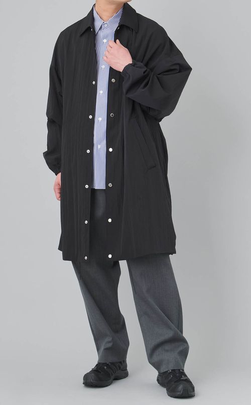 バックプリーツストライプシャツ