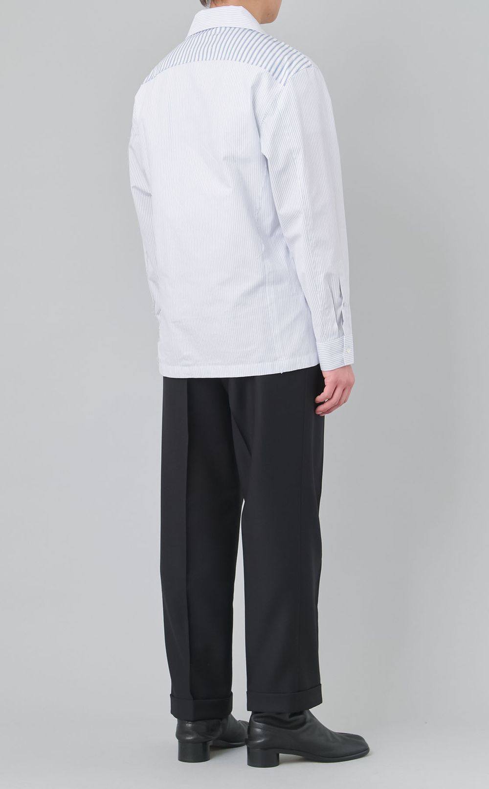 ストライプオープンカラーシャツ