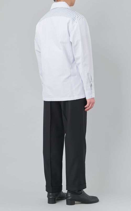 ストライプオープンカラーシャツ