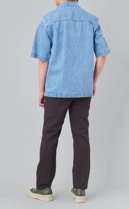 デニムパッチショートスリーブシャツ