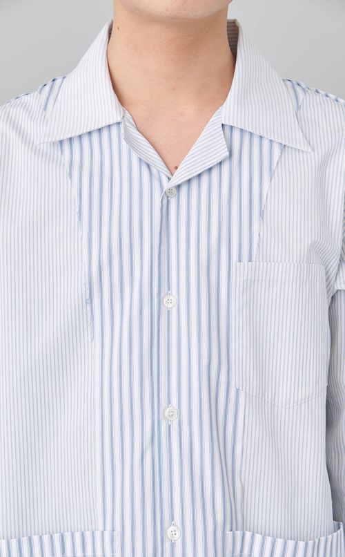 ストライプオープンカラーシャツ