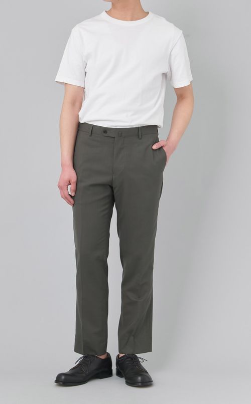 ウールポリノータックトラウザー