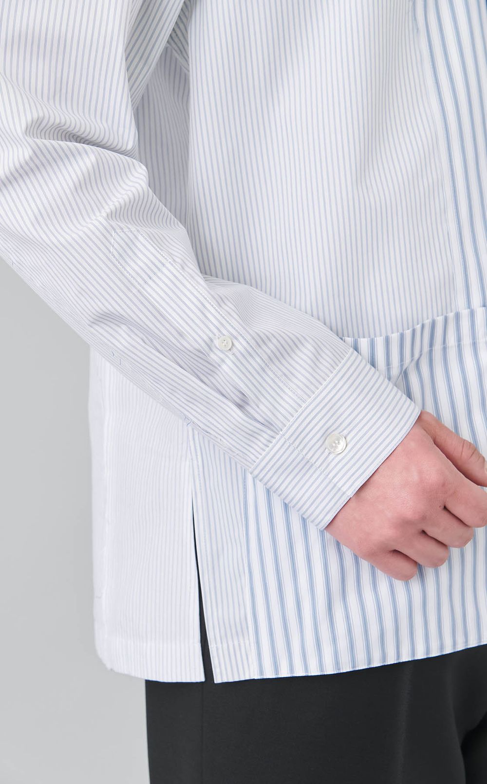 ストライプオープンカラーシャツ