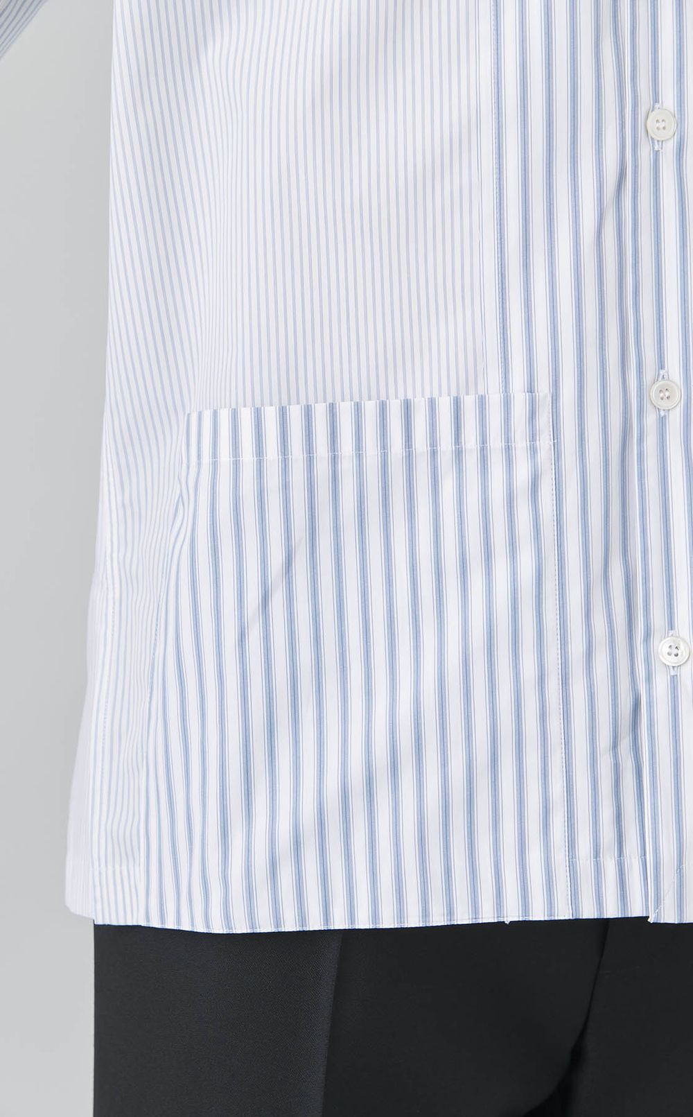 ストライプオープンカラーシャツ