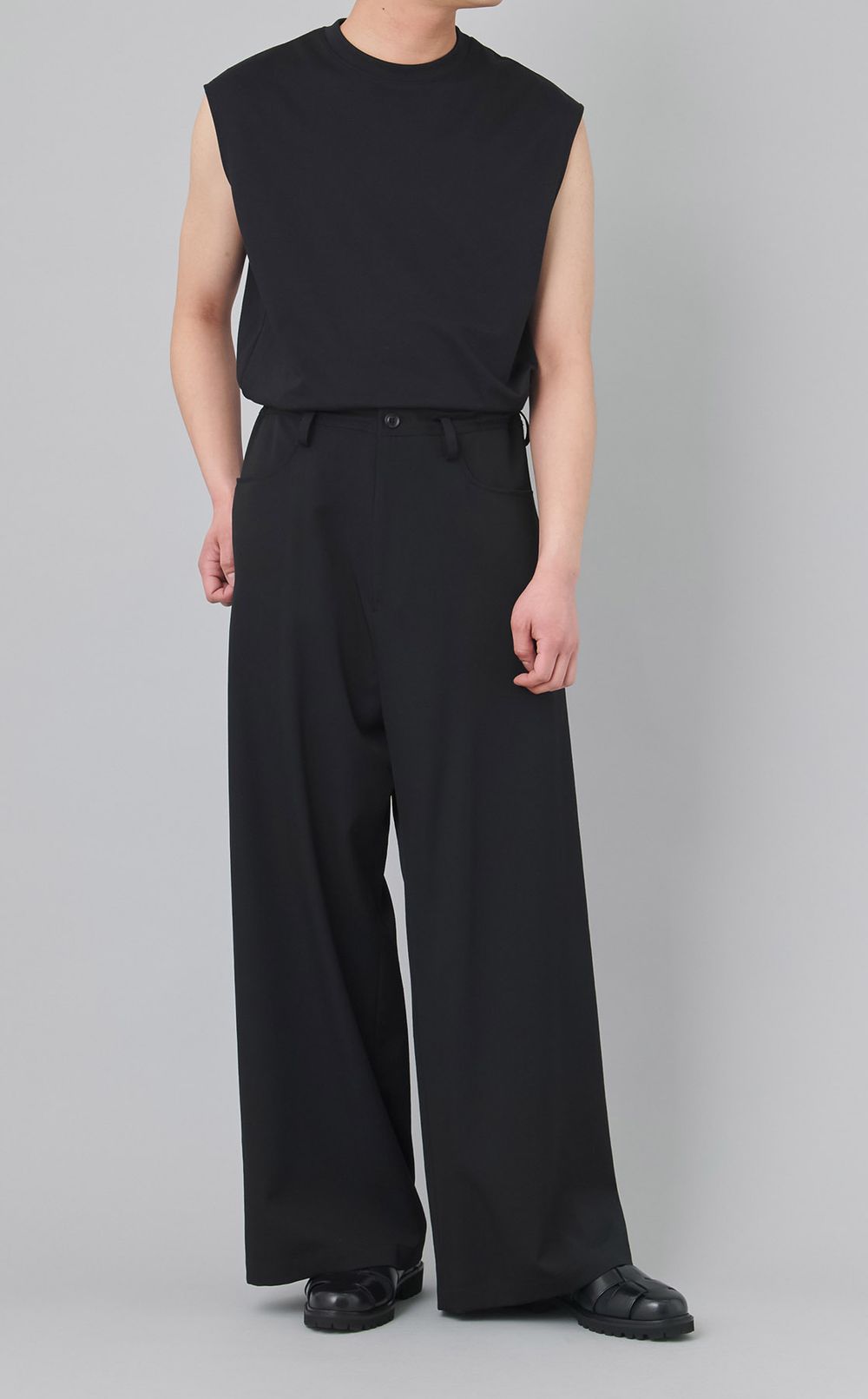 ギャバジンロングストレートパンツ