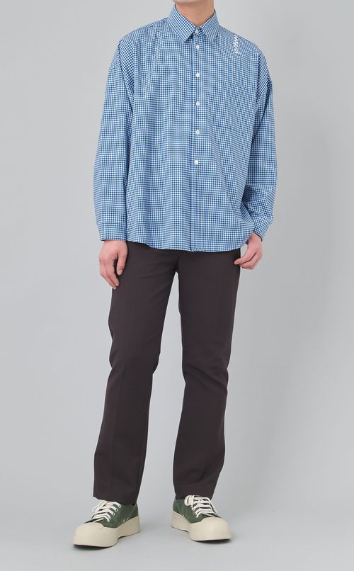 ギンガムチェックライトウールシャツ