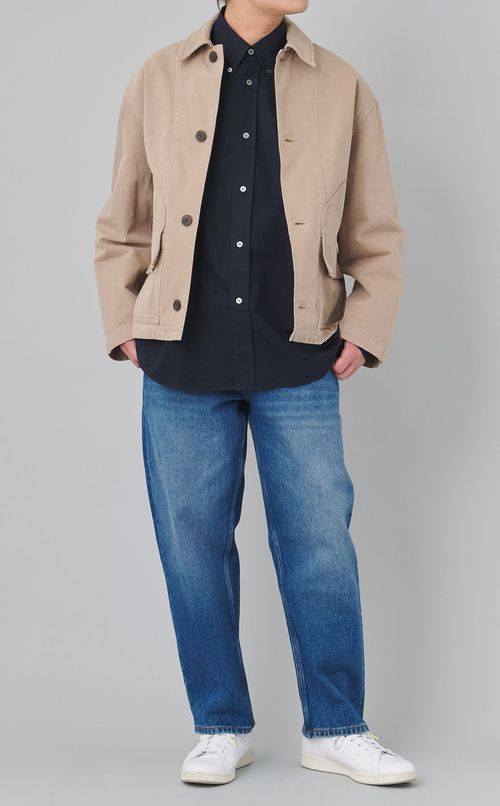 クロップドカーブドレッグデニムパンツ