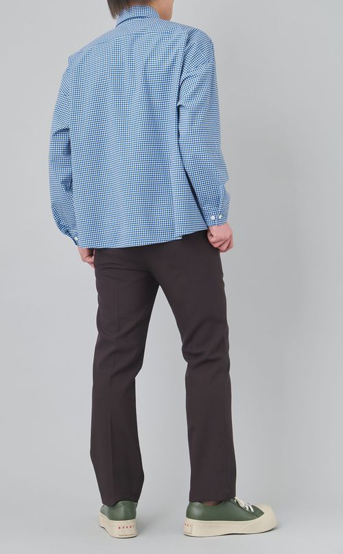 ギンガムチェックライトウールシャツ