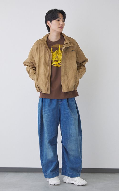 ワイドタックデニムパンツ