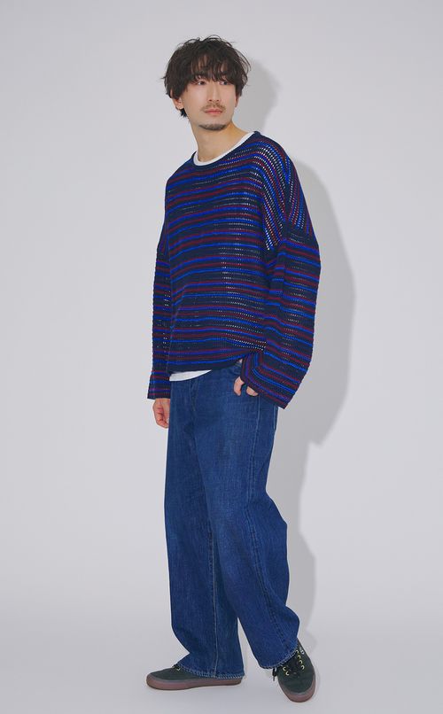 ウォッシュドワイドレッグデニムパンツ