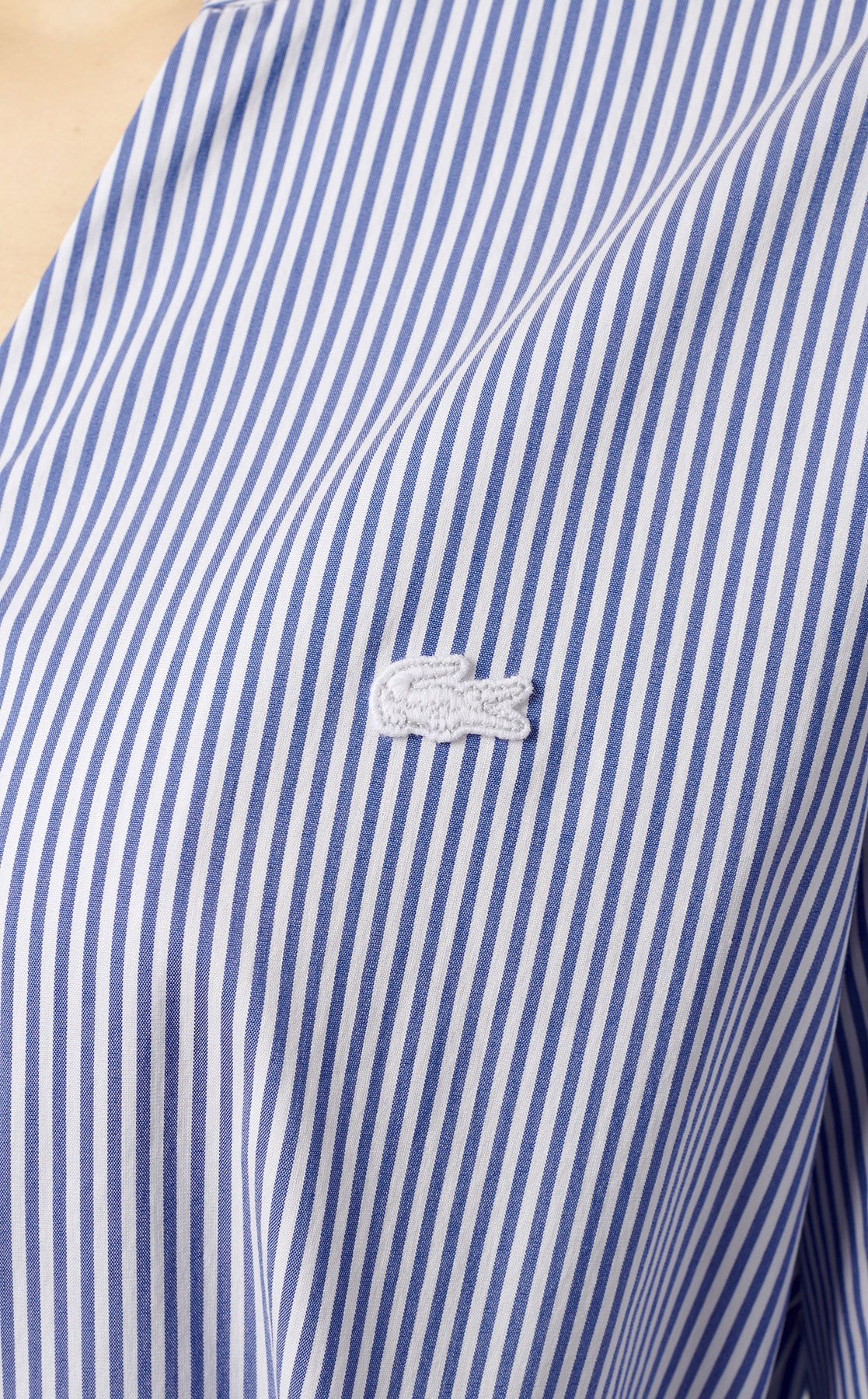 LACOSTE｜ベルト付ストライプシャツワンピース