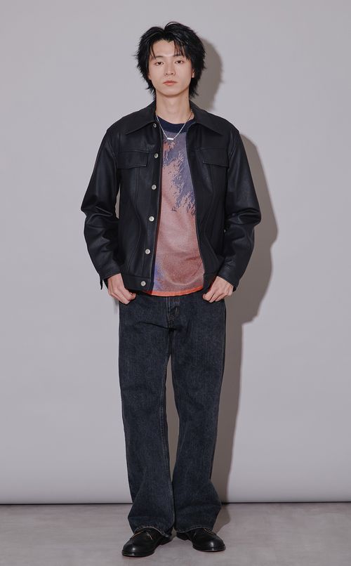 リラックスストレートデニムパンツ