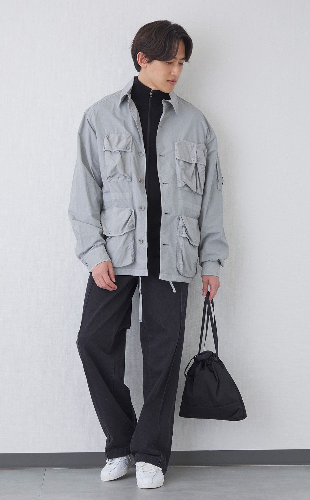 ビッグタックデニムトラウザーズ