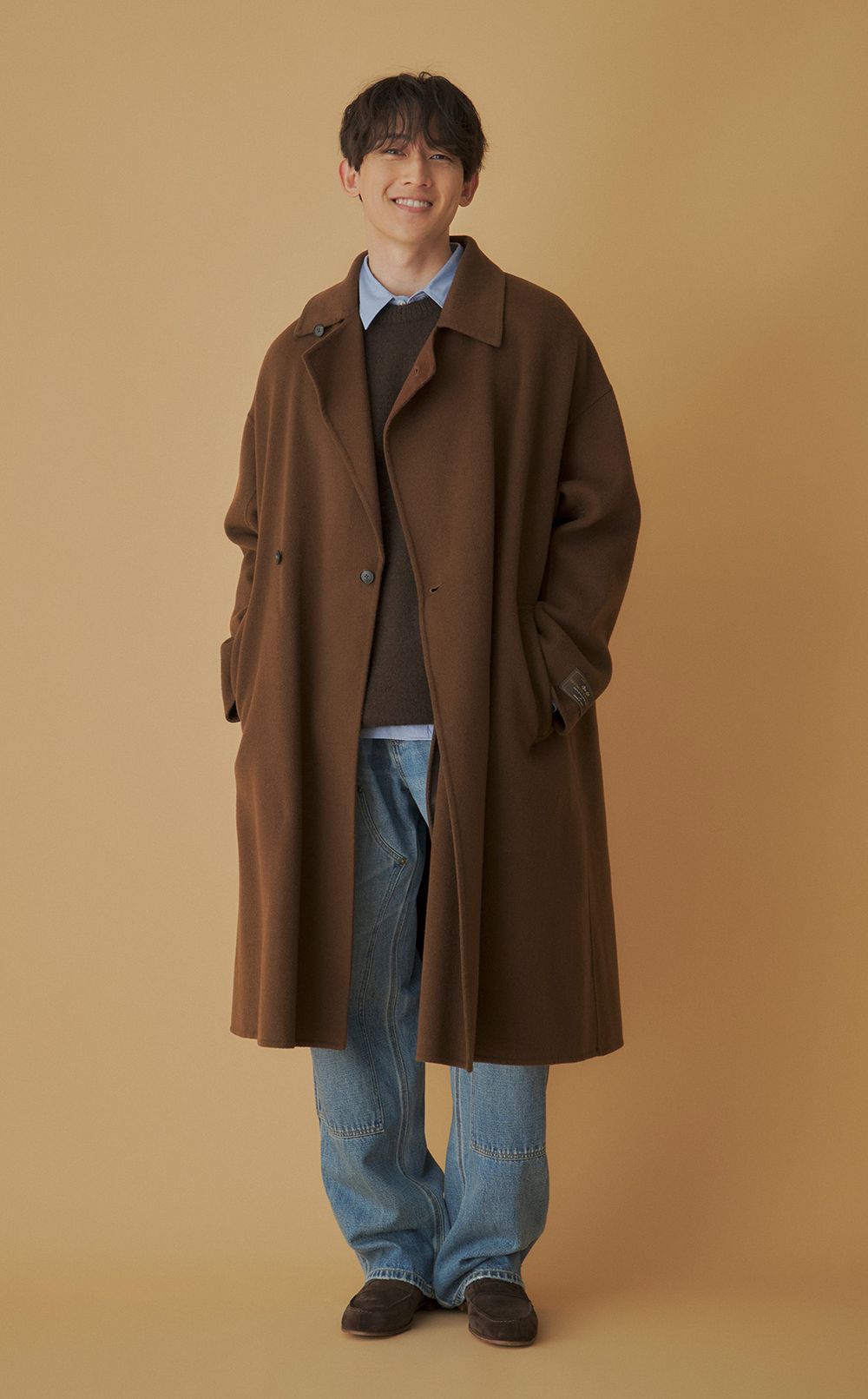 メリノウールダブルフェイスコート