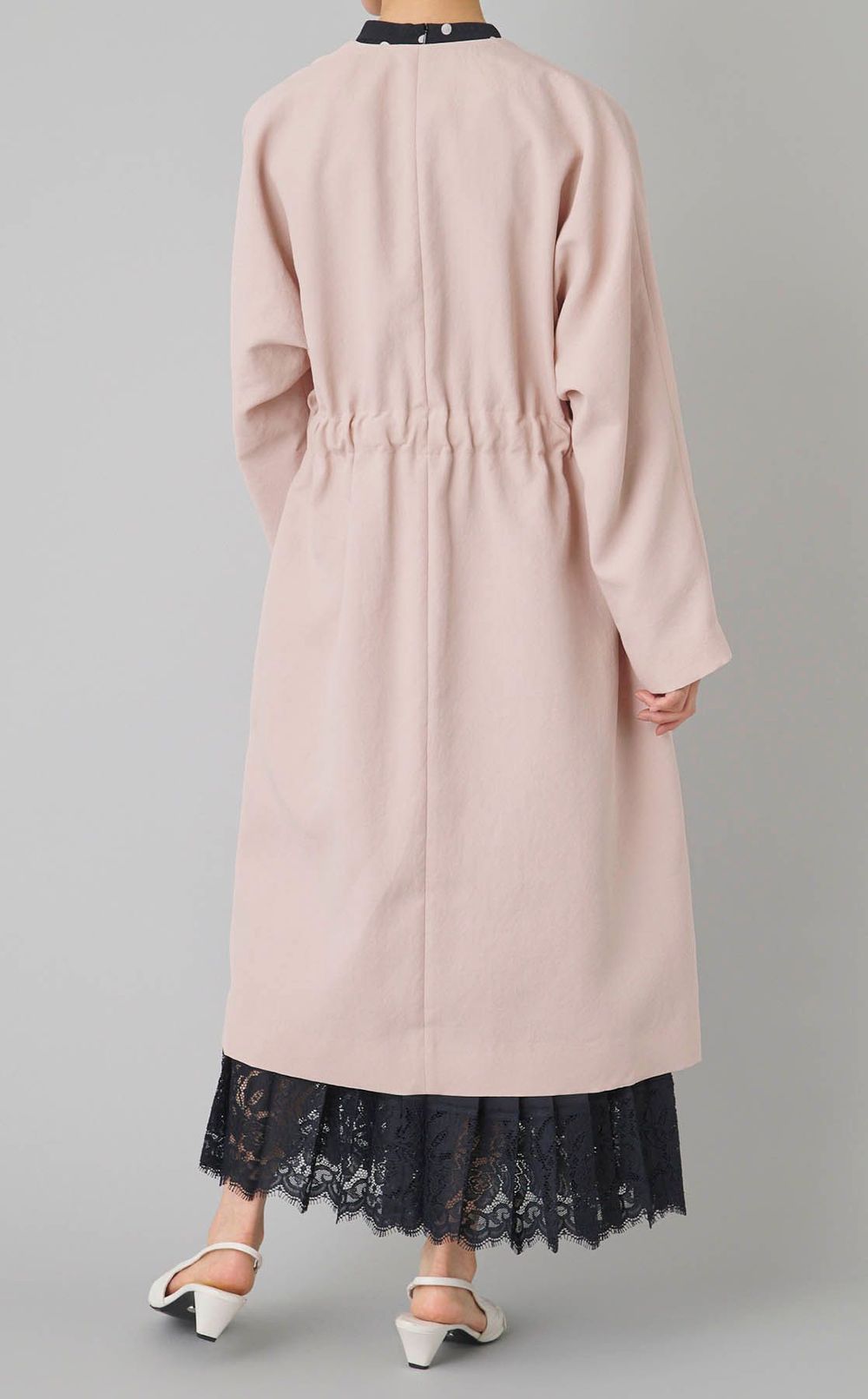 ドルマンスリーブノーカラーコート