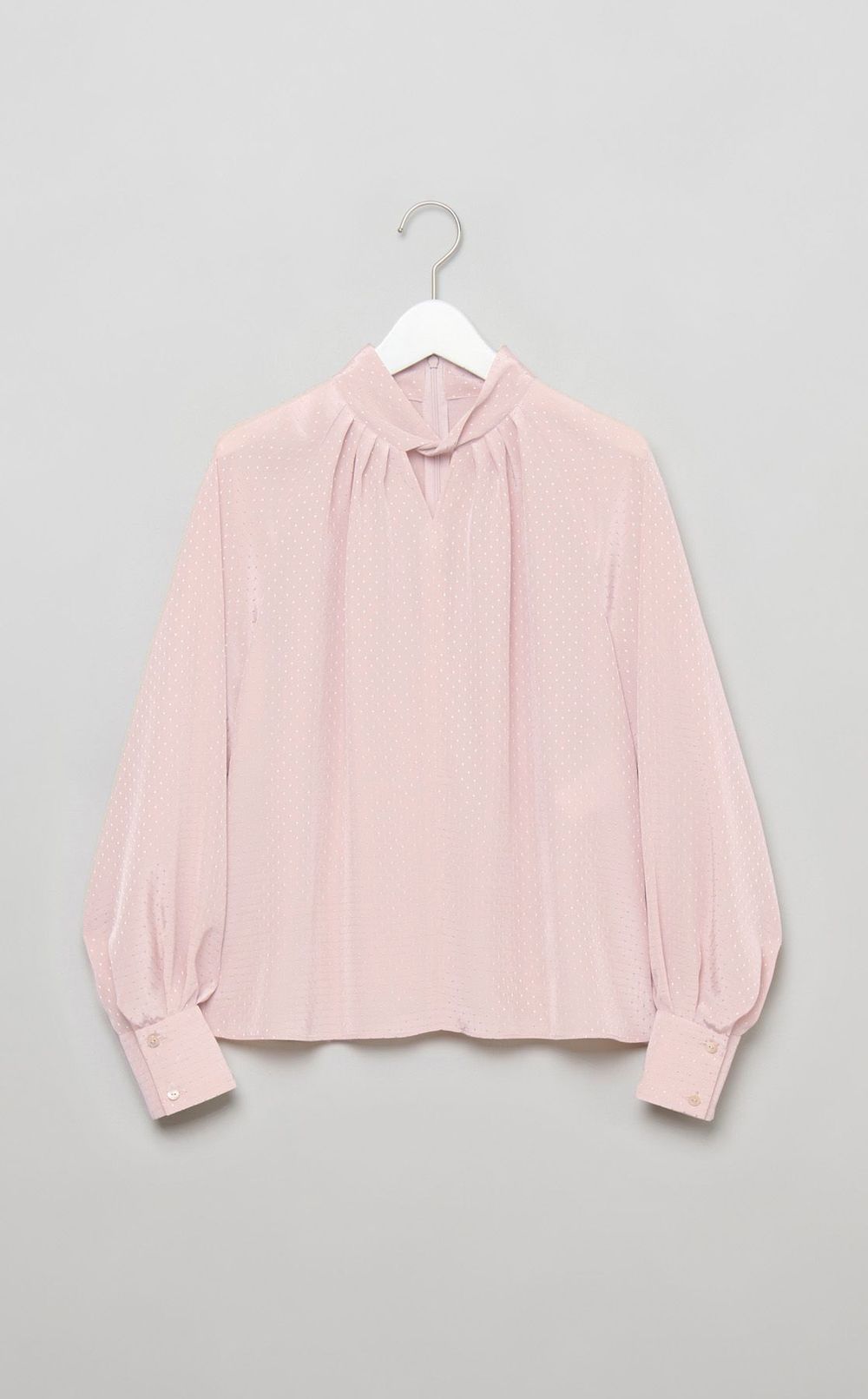 ドットドビースタンドネックブラウス