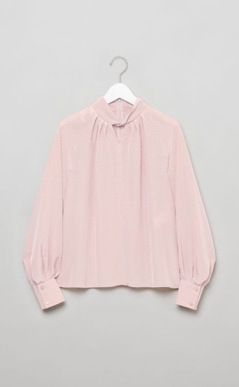 ドットドビースタンドネックブラウス