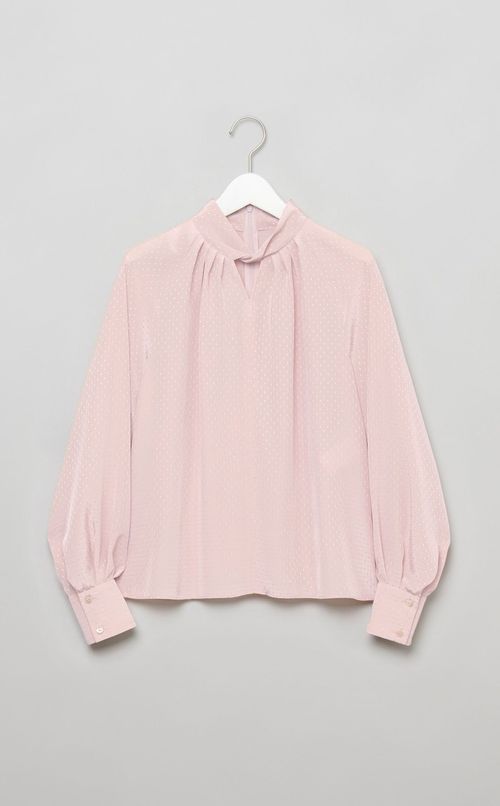 ドットドビースタンドネックブラウス