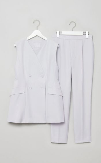 ペプラムジレパンツセットアップ