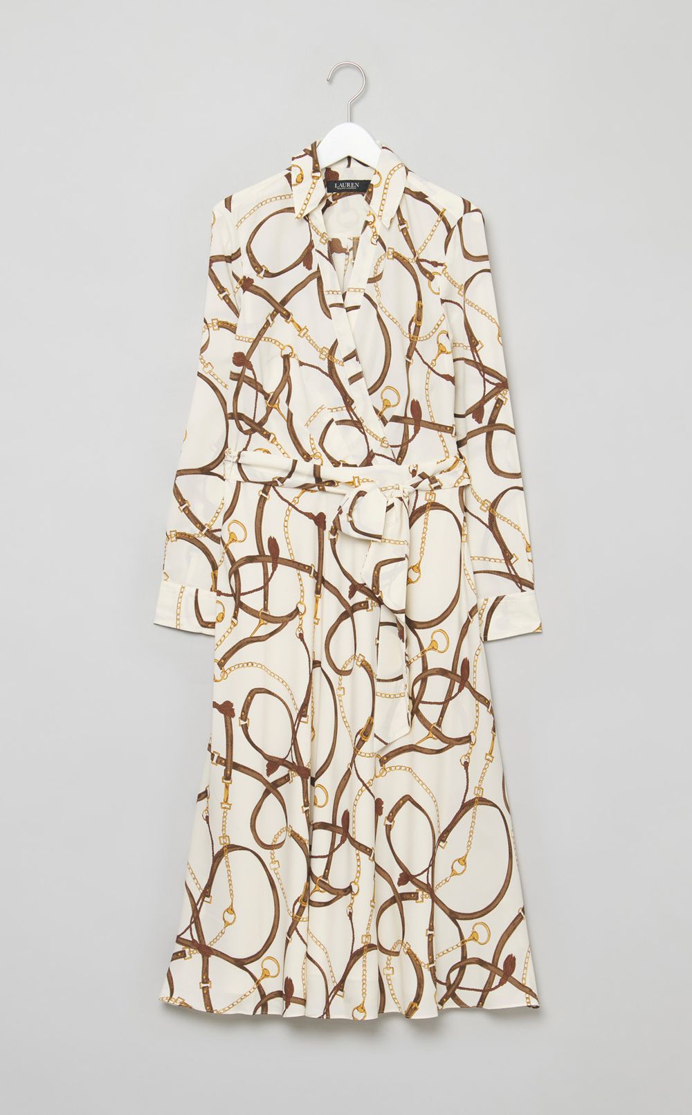 チェーンプリントカシュクールワンピース