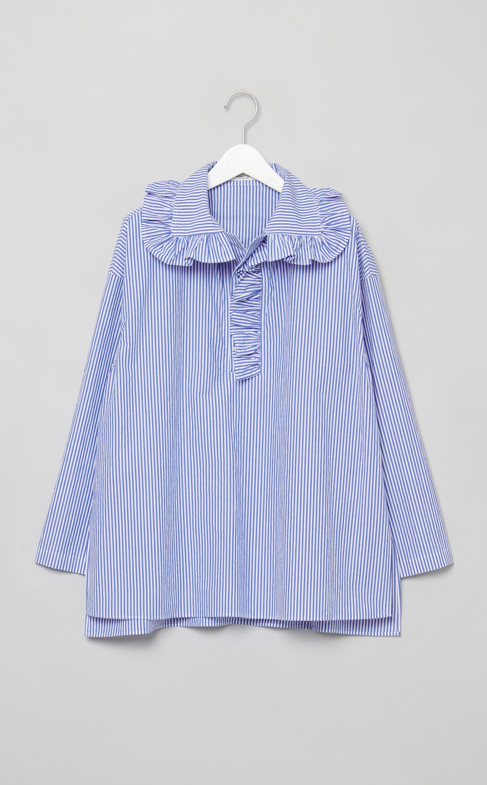 コットンラッフルカラープルオーバー