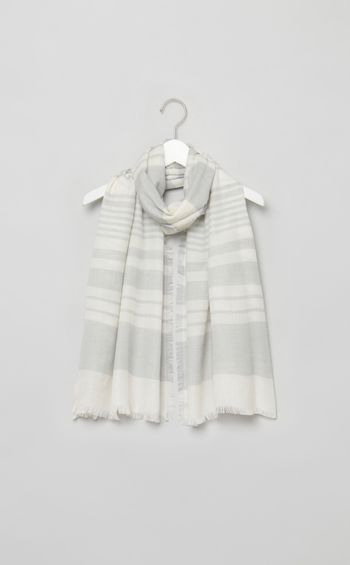 カシミヤミックスボーダースカーフ