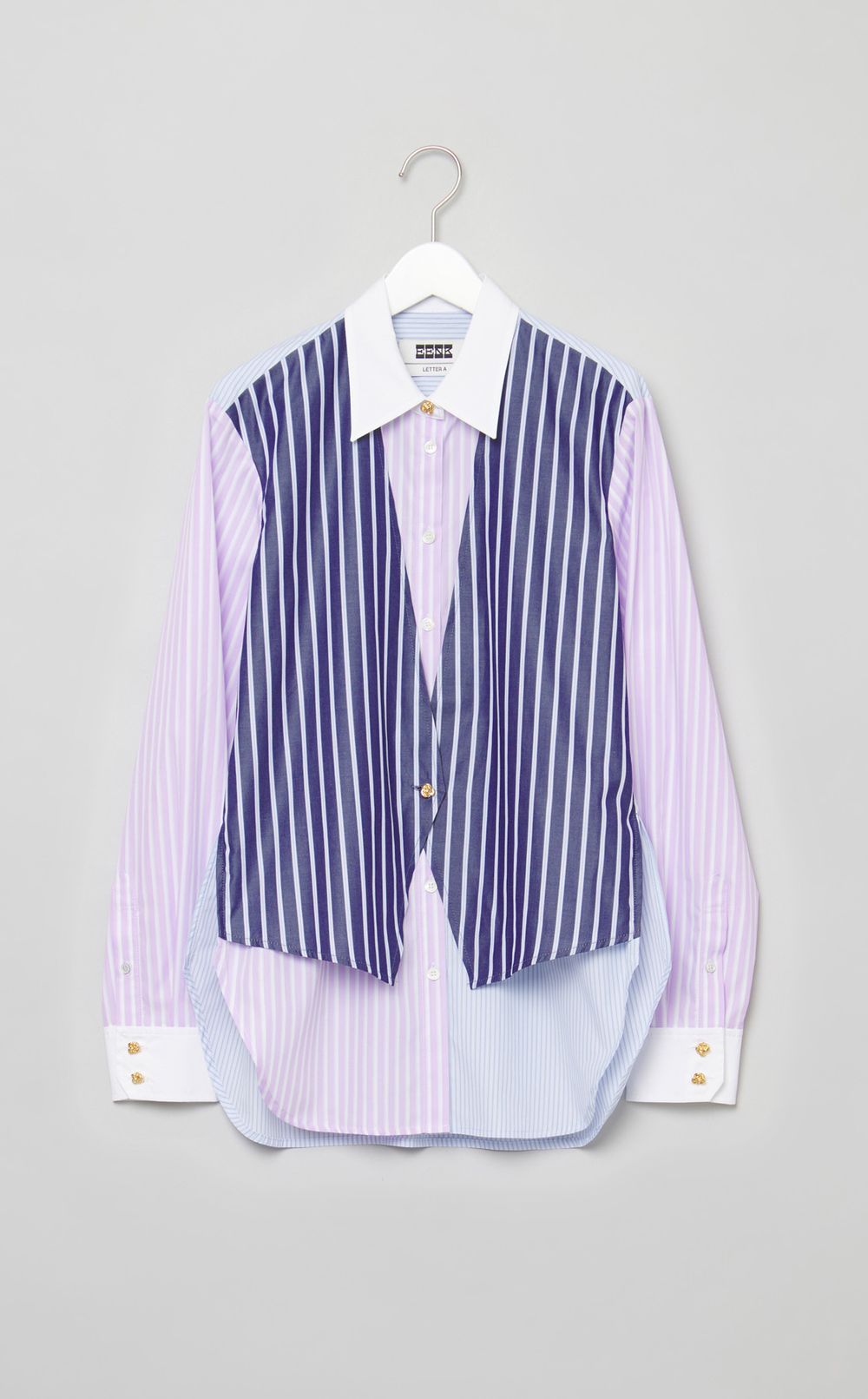 ベストレイヤードストライプシャツ