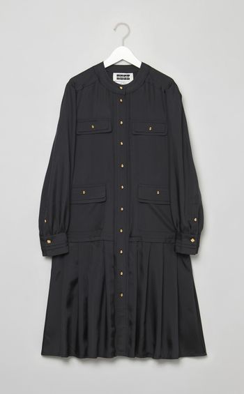 スカーフプリーツミディワンピース