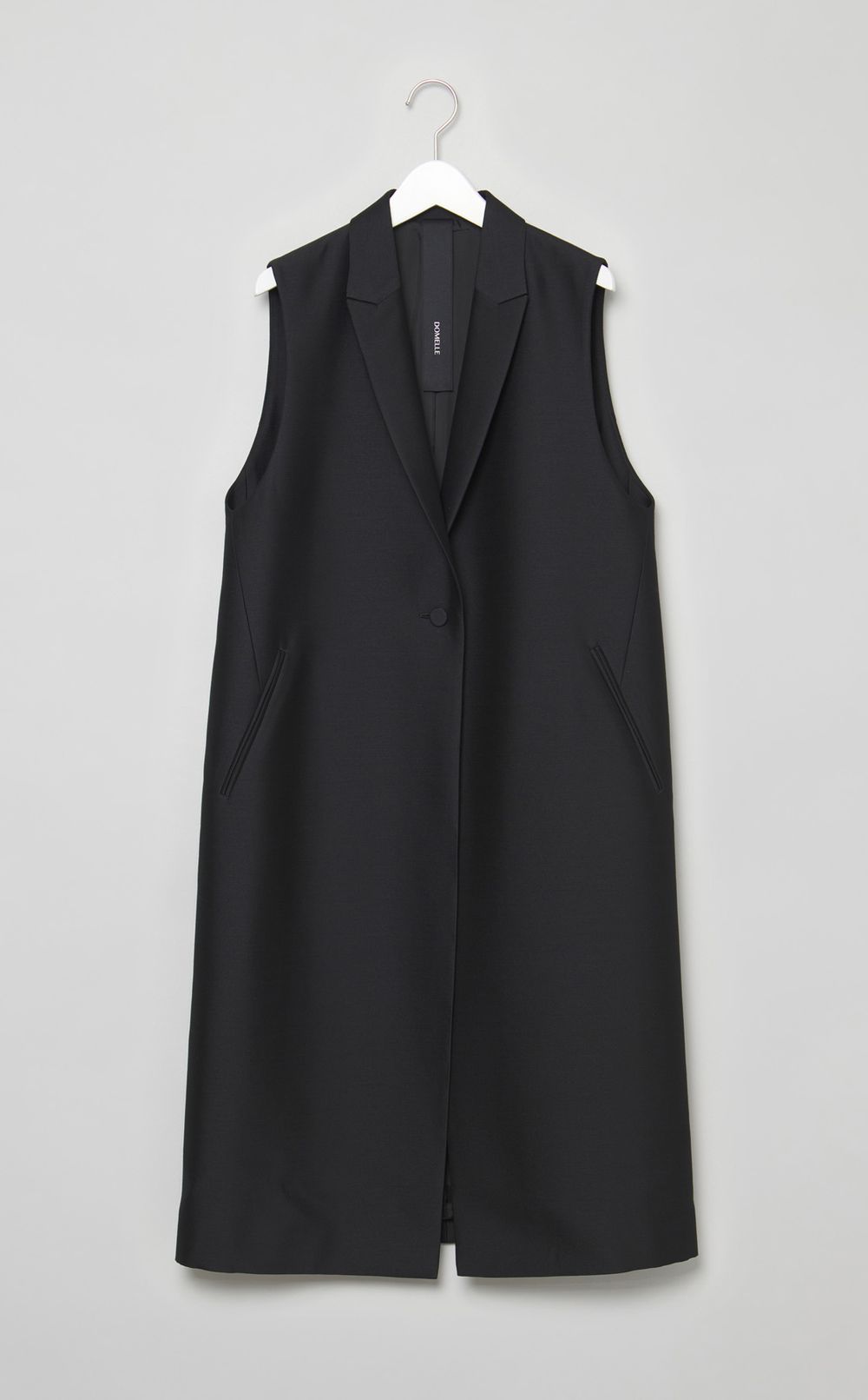 ウールシルクタッサーロングジレ