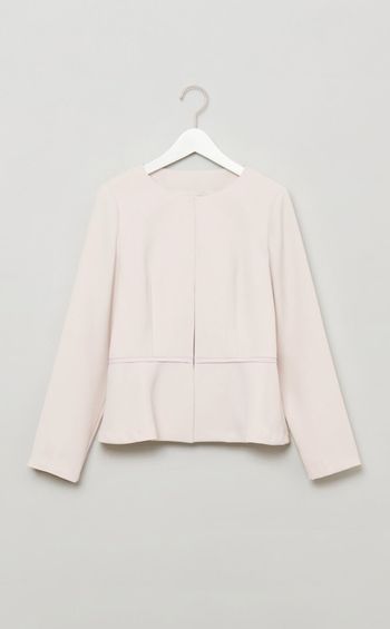 ノーカラーペプラムジャケット