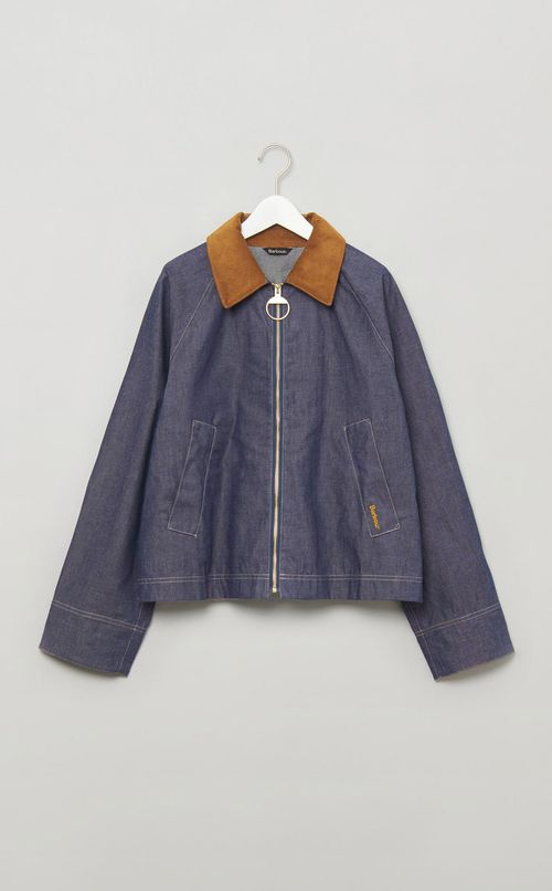 フロントジップデニムショートブルゾン