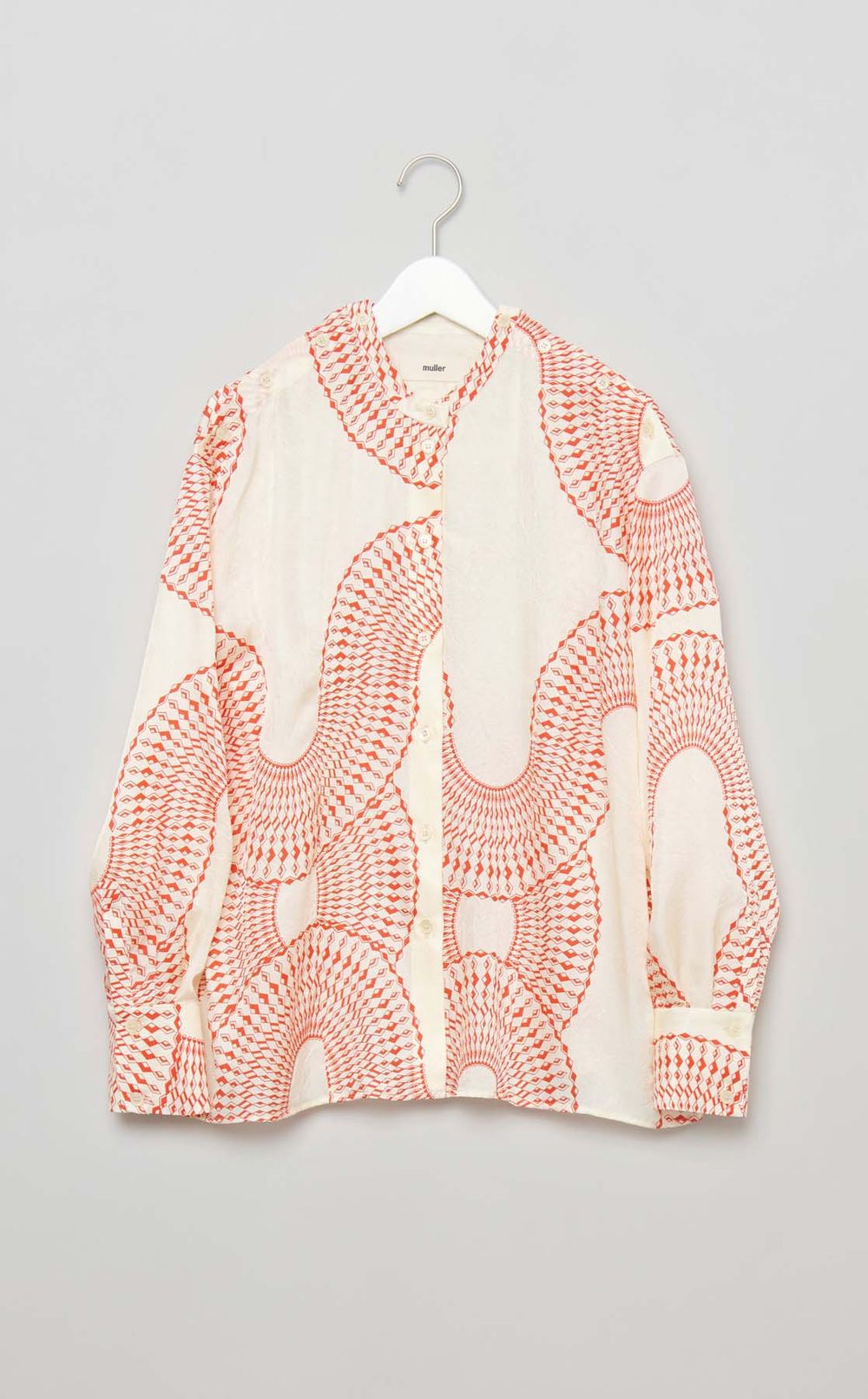 2wayプリントロングスリーブブラウス