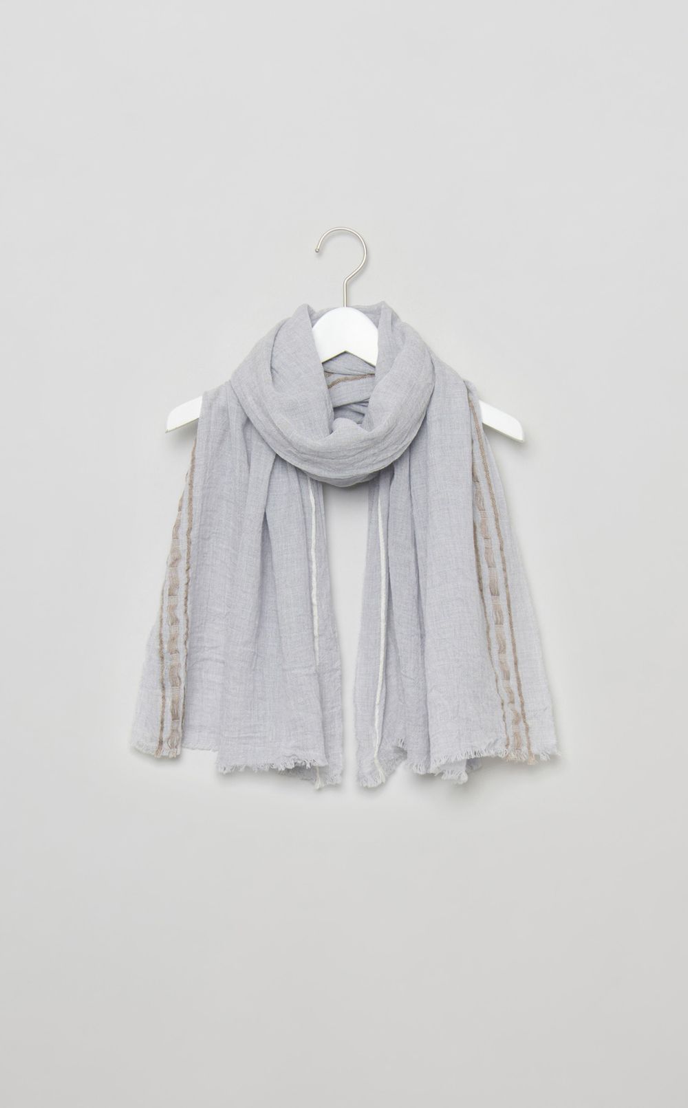 サイド刺繍大判スカーフ