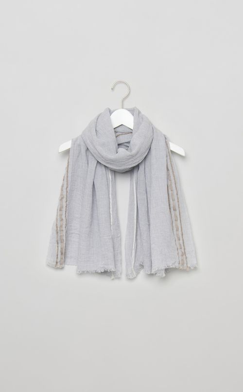 サイド刺繍大判スカーフ