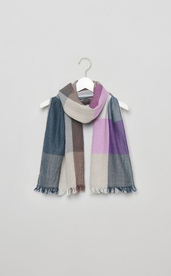 ウールチェック大判ストール