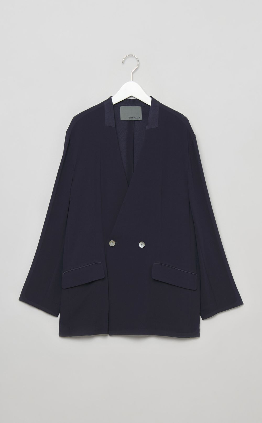 バックサテンノーカラージャケット