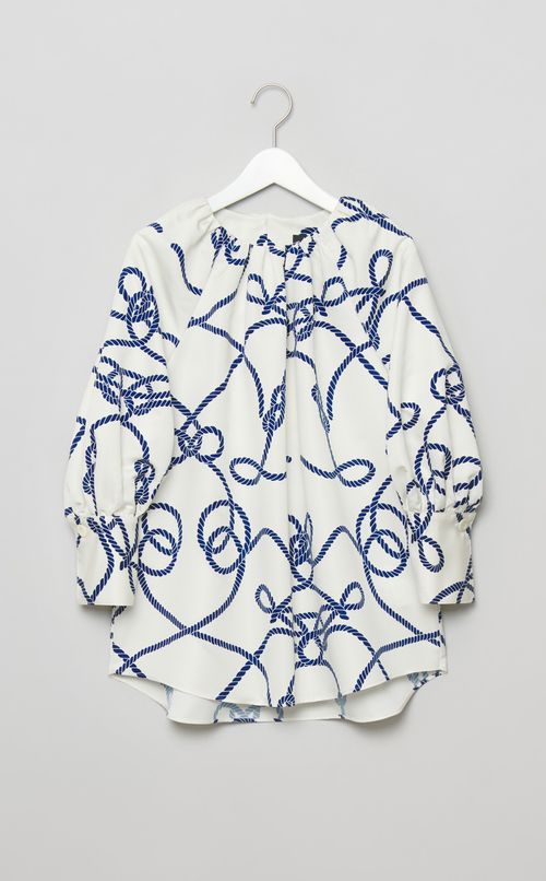 ロープ柄ボリュームブラウス